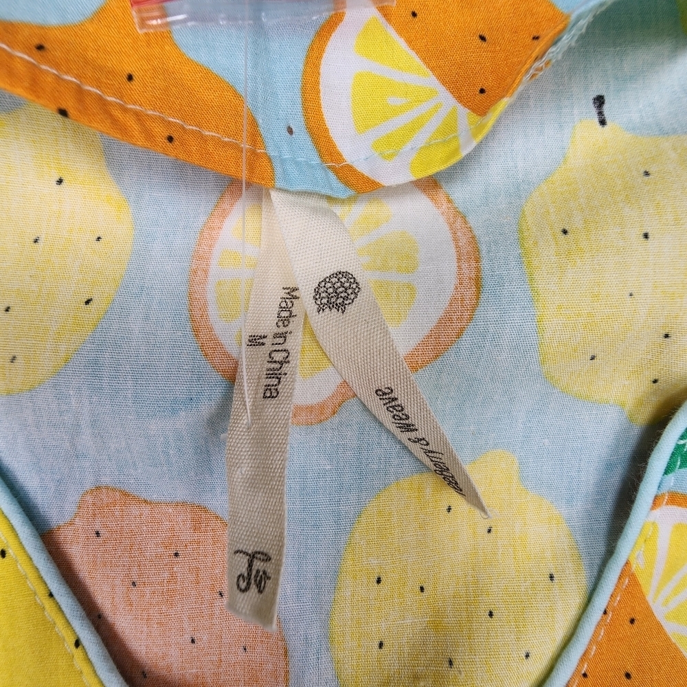 Modcloth Blue Dress with Yellow and Orange Citrus Print - Picture 7 of 14